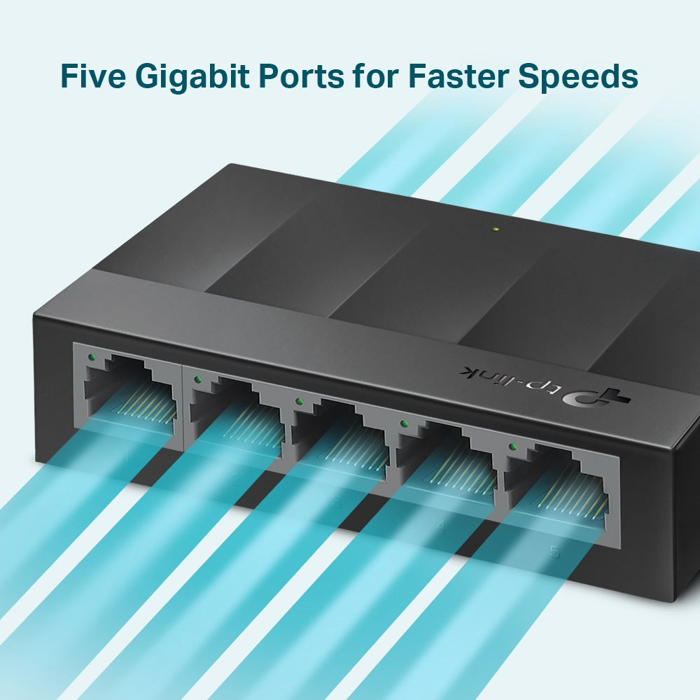 S1005G nätverksswitchar Ohanterad Gigabit Ethernet (10/100/1000) Svart TP-Link LS1005G 0845973085469|845973085469 Nätverkssw