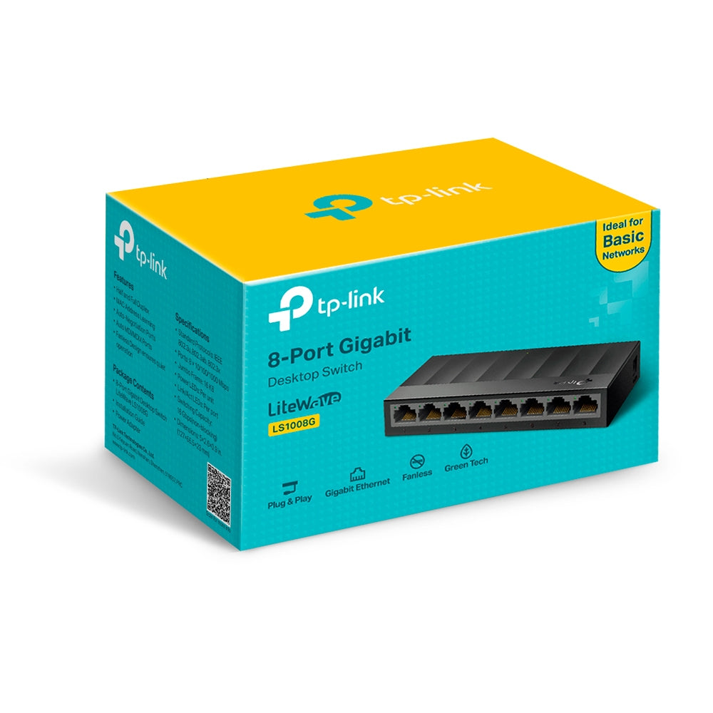 /100/1000) Svart TP-Link LS1008G 0845973085476|845973085476 Nätverksswitchar LS1008G www.electricalstuff.se ElectricalStuf