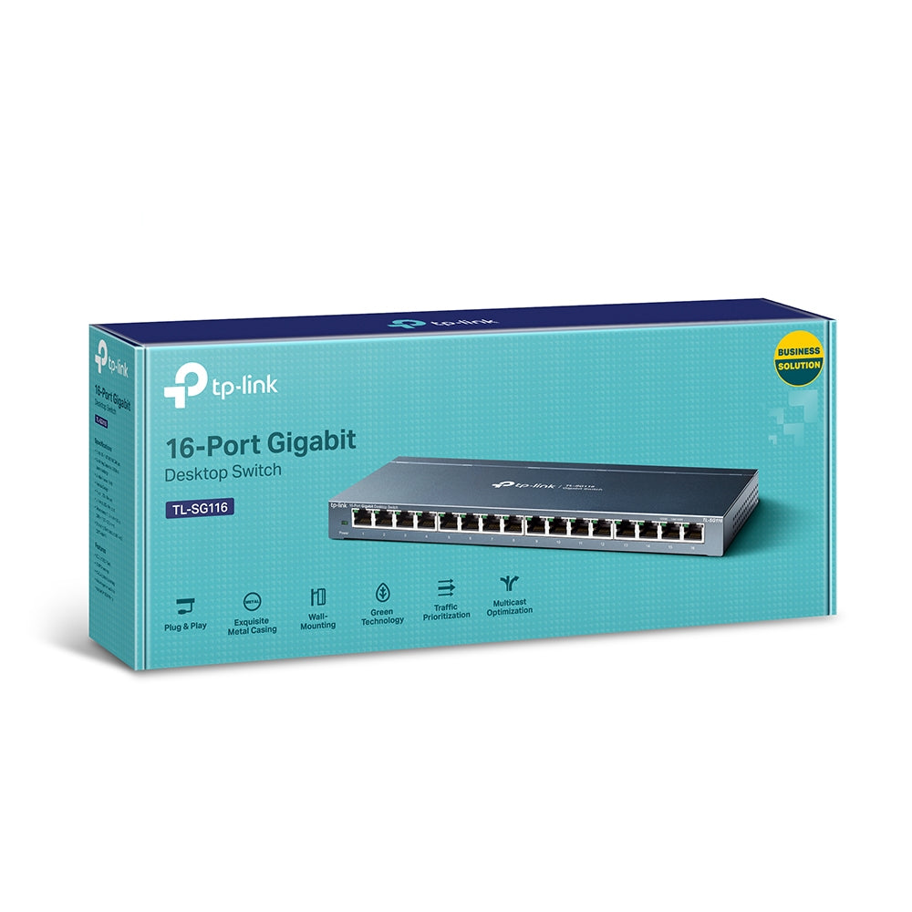 icalStuff.se TP-Link TL-SG116 nätverksswitchar Ohanterad Gigabit Ethernet (10/100/1000) Svart TP-Link TL-SG116 Nätverkssw