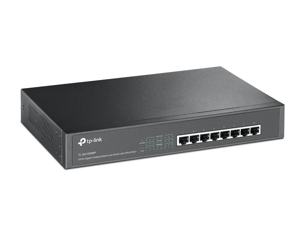 trömförsörjning via Ethernet (PoE) stöd Svart TP-Link TL-SG1008MP Nätverksswitchar TL-SG1008MP www.electricalstuff.se Ele