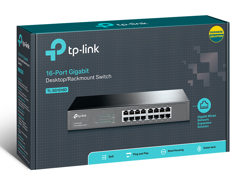 calstuff.se ElectricalStuff.se TP-Link TL-SG1016D nätverksswitchar Ohanterad L2 Gigabit Ethernet (10/100/1000) Svart TP-Li