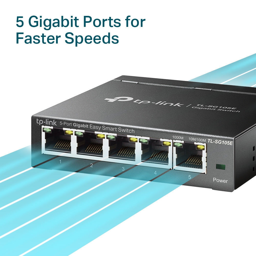 Stuff.se TP-Link TL-SG105E nätverksswitchar hanterad L2 Gigabit Ethernet (10/100/1000) Svart TP-Link TL-SG105E 08019404776