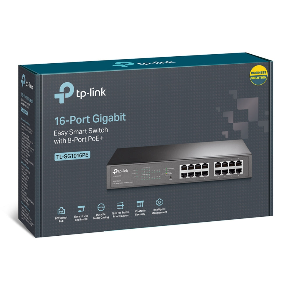 ernet (PoE) stöd Svart TP-Link TL-SG1016PE Nätverksswitchar TL-SG1016PE www.electricalstuff.se ElectricalStuff.se TP-Li