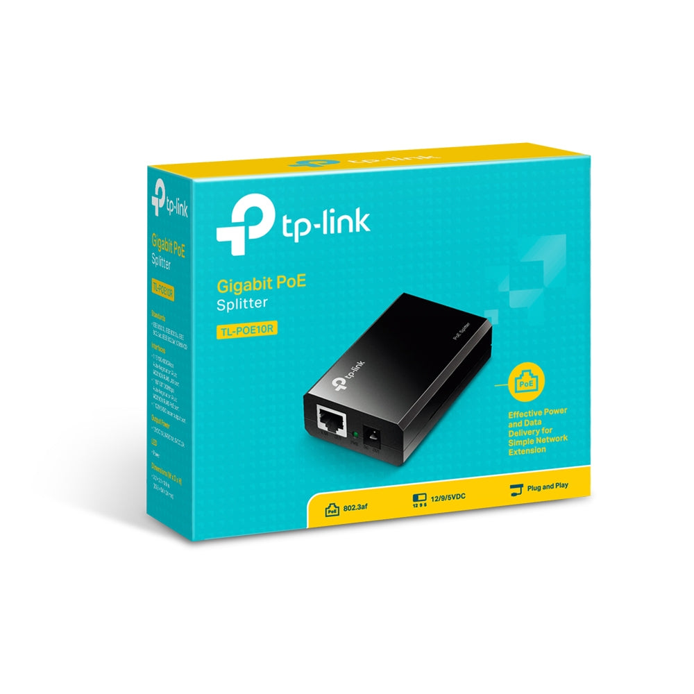 ernet (PoE) stöd Svart TP-Link TL-POE10R 7429500897898|5055712399923 Nätverksdelare TL-POE10R www.electricalstuff.se Elect