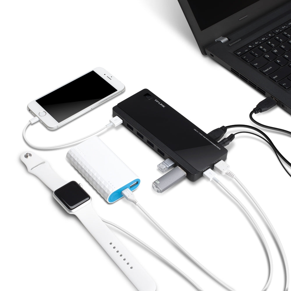 ittshubbar USB 3.2 Gen 1 (3.1 Gen 1) Micro-B 5000 Mbit/s Svart TP-Link UH720 5712505755334 Gränssnittshubbar UH720 www.ele