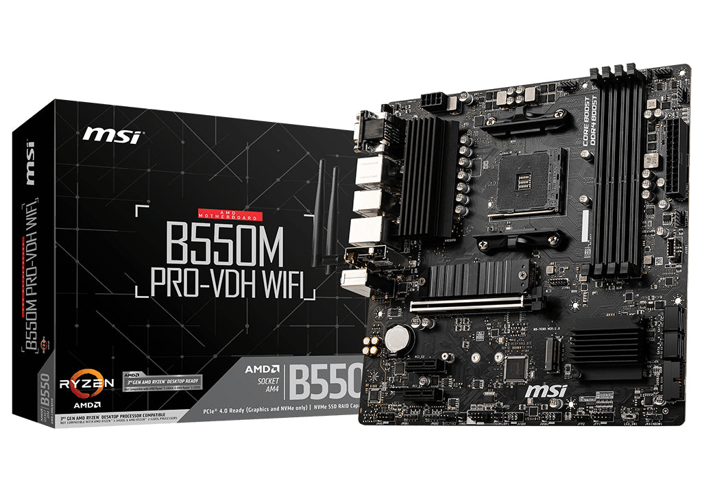 www.electricalstuff.se ElectricalStuff.se MSI B550M PRO-VDH WIFI moderkort AMD B550 Uttag AM4 micro ATX MSI B550M PRO-VDH