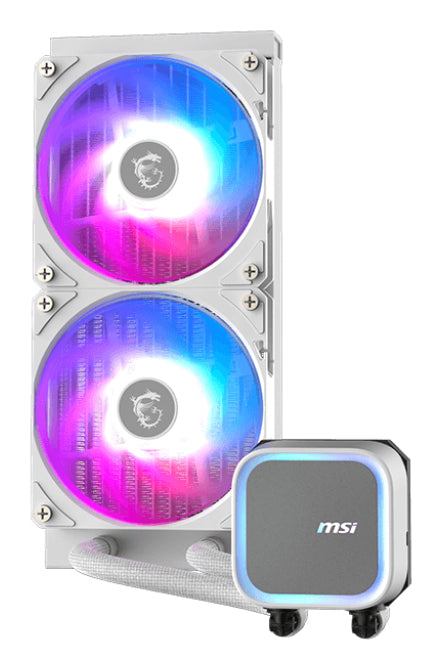 i-ett vätskekylare 12 cm Vit 1 styck MSI MAG CORELIQUID A13 240 WHITE 4711377276672 Kylsystem för Datorer MAG CORELIQUID A