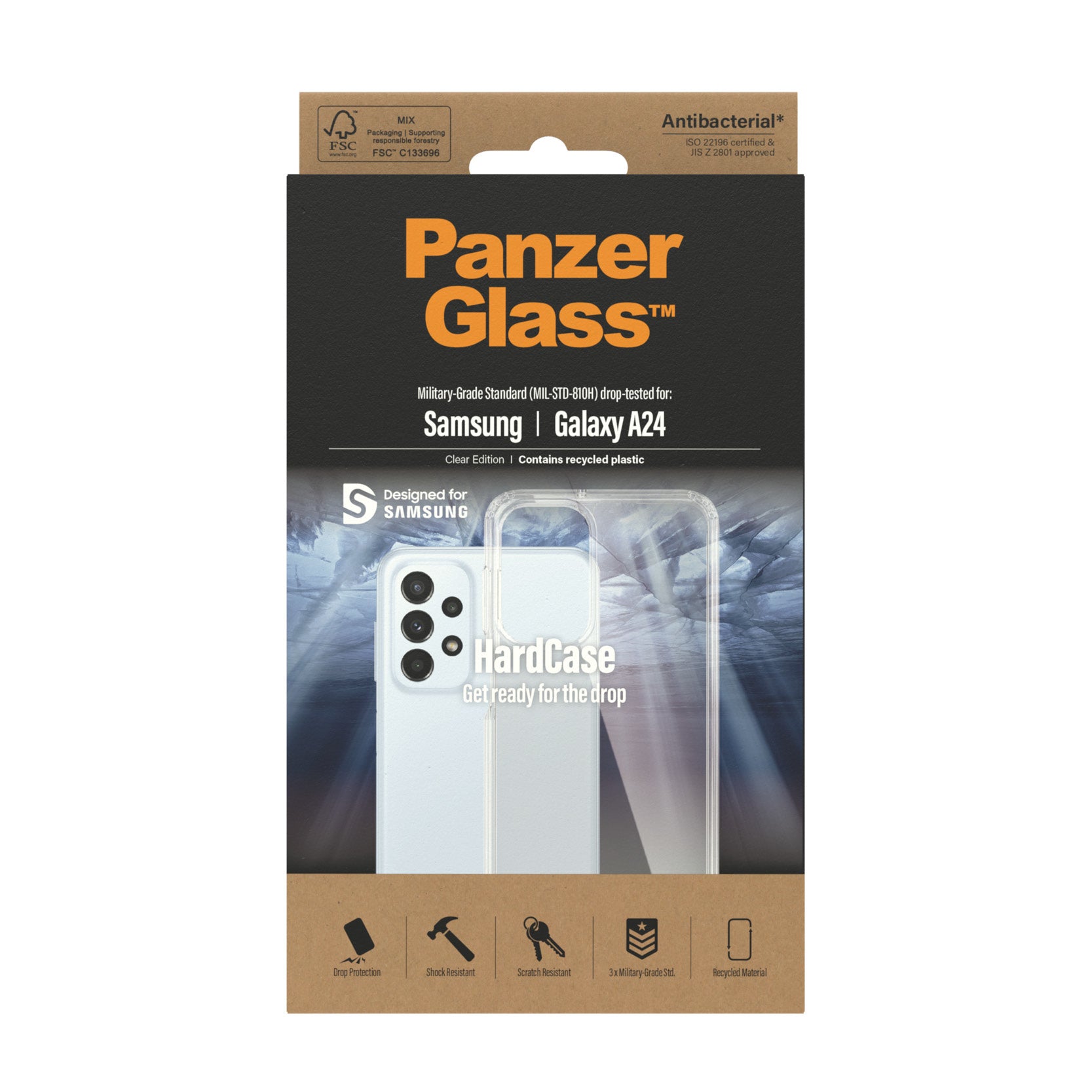sung Galaxy A24 HardCase - (443) mobiltelefonfodral Omslag Transparent PanzerGlass 0443 5711724004438 Mobiltelefonfodral S
