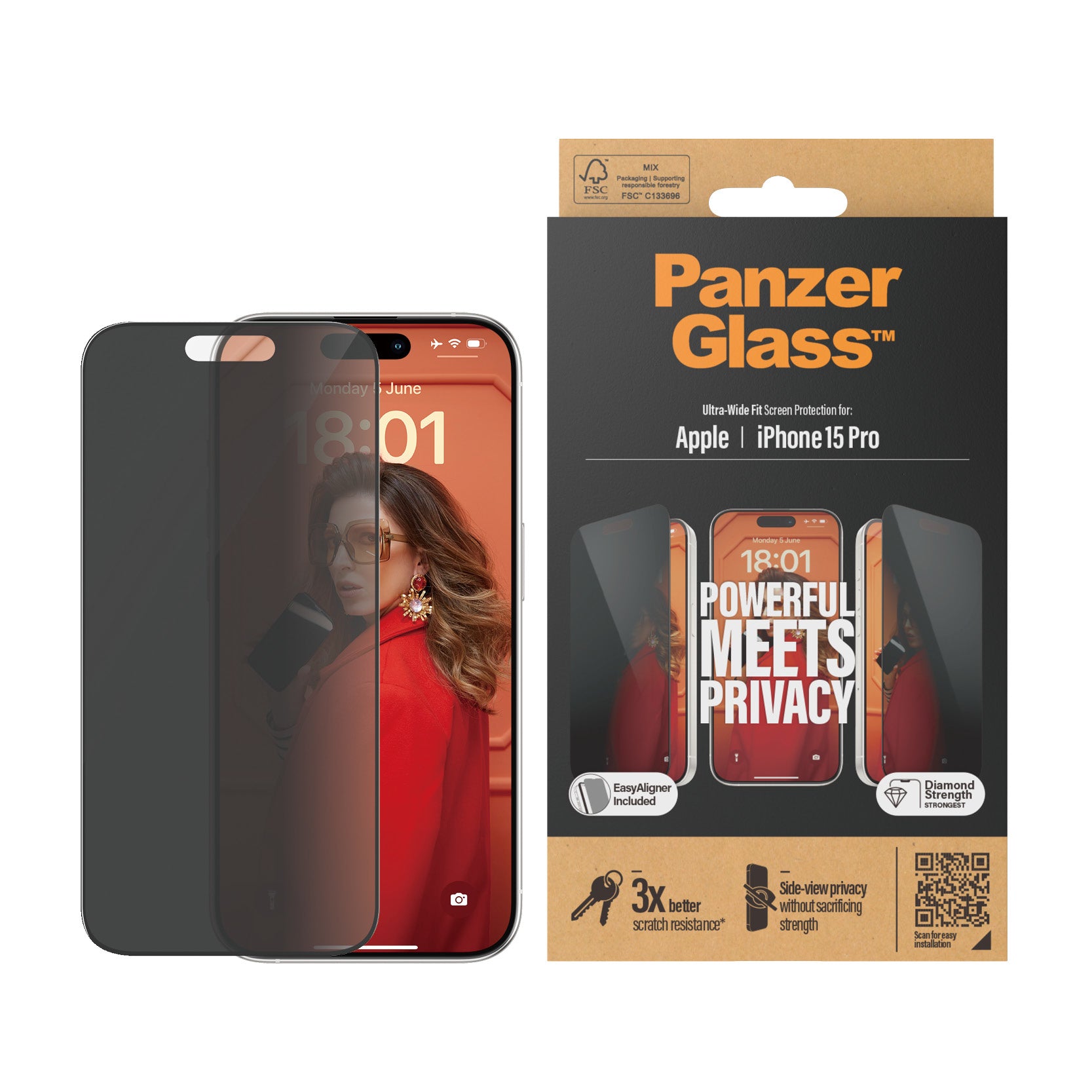rGlass P2810 5711724128103 Skärm- och Baksidesskydd till Mobiltelefoner Ultra Wide Fit Privacy www.electricalstuff.se Elec