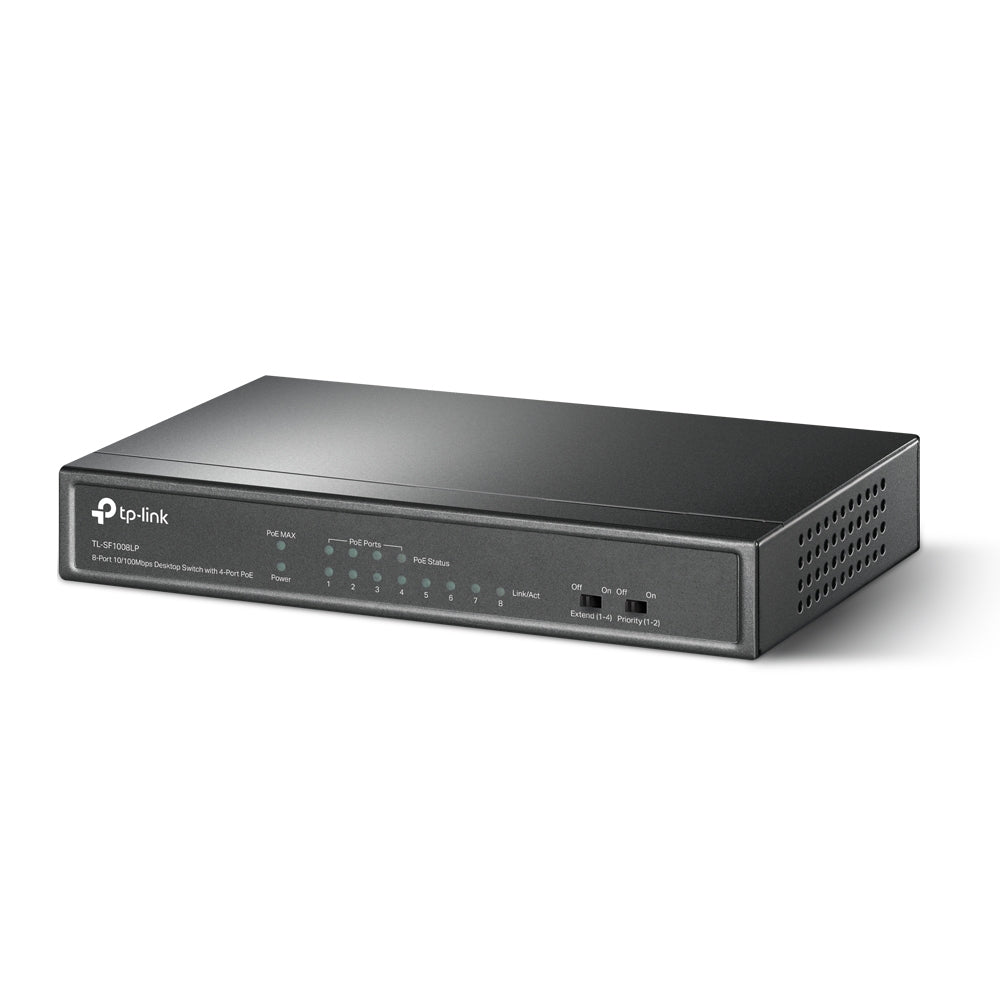örjning via Ethernet (PoE) stöd Svart TP-Link TL-SF1008LP 6935364052768|6935364052775 Nätverksswitchar TL-SF1008LP www.ele