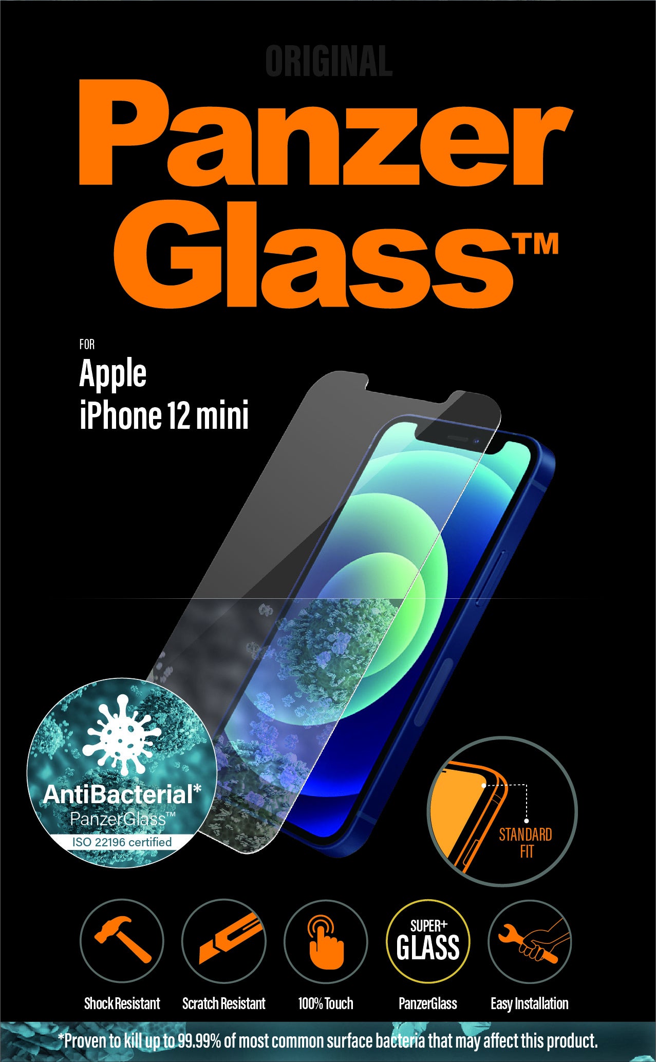m- och baksidesskydd till mobiltelefon Genomskinligt skärmskydd Apple 1 styck PanzerGlass 2707 5711724027079 Skärm- och Baks