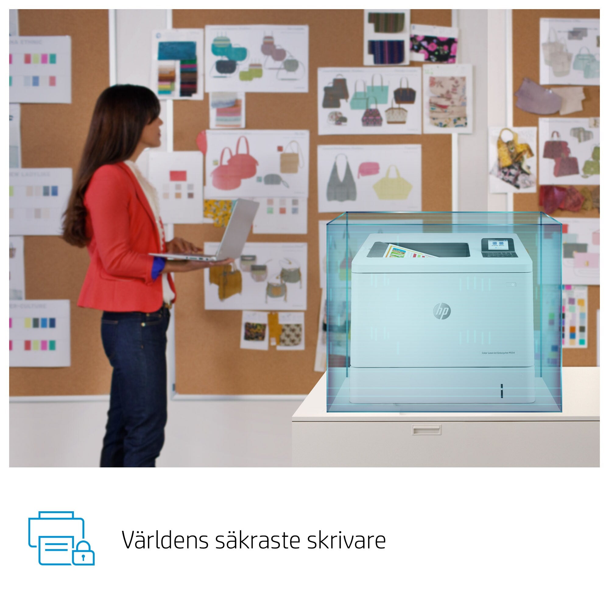 LaserJet Enterprise M554dn skrivare, Utskrift, Utskrift från USB-port på framsidan; Dubbelsidig utskrift HP 7ZU81A#B19 01948