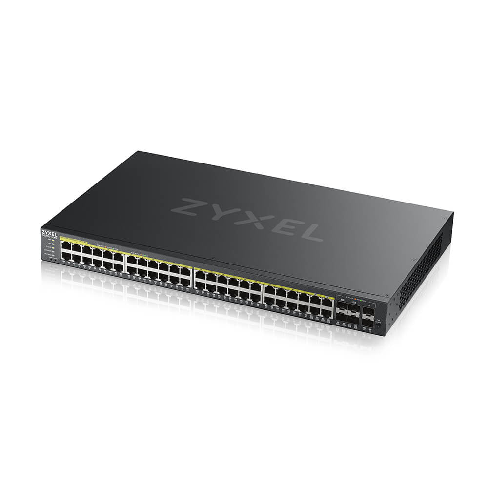 (10/100/1000) Strömförsörjning via Ethernet (PoE) stöd Svart Zyxel GS2220-50HP-EU0101F 4718937607563 Nätverksswitchar GS2