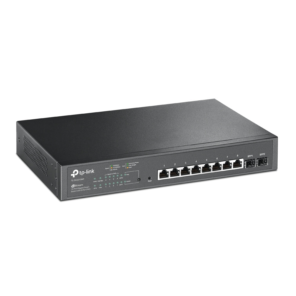 (10/100/1000) Strömförsörjning via Ethernet (PoE) stöd 1U Svart TP-Link TL-SG2210MP 6935364030681|0845973088675|84597308867