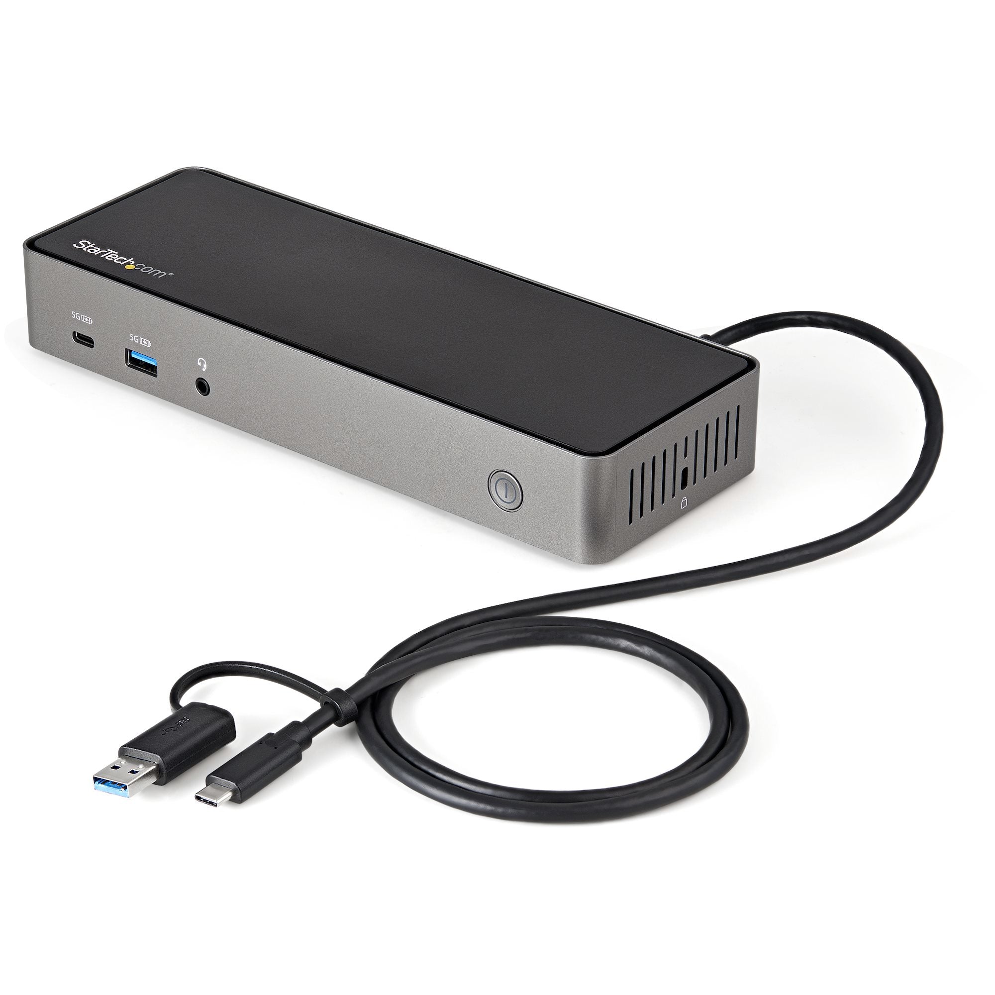 ockningsstation - Universal hybriddockningsstation för trippla bildskärmar, DisplayPort och HDMI 4K 60 Hz - 85 W strömförsör