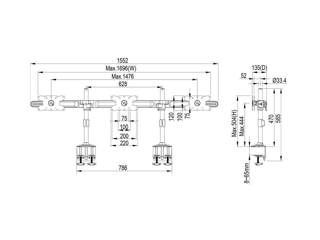 se Multibrackets 0389 fäste och ställ till bildskärm 81,3 cm (32") Bord Svart Multibrackets 0389 7350105210389 Fästen och