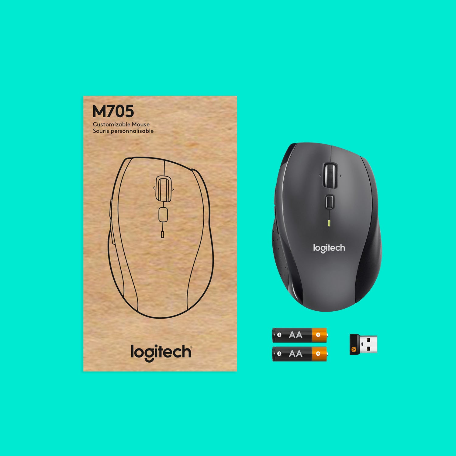le Mouse M705 www.electricalstuff.se ElectricalStuff.se Logitech Customizable Mouse M705 datormöss Kontor högerhand RF Trå