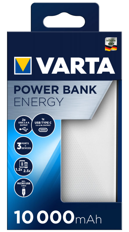 11 4008496018895 Basstationer Energy 10000 www.electricalstuff.se ElectricalStuff.se Varta Energy 10000 Litium Polymer (