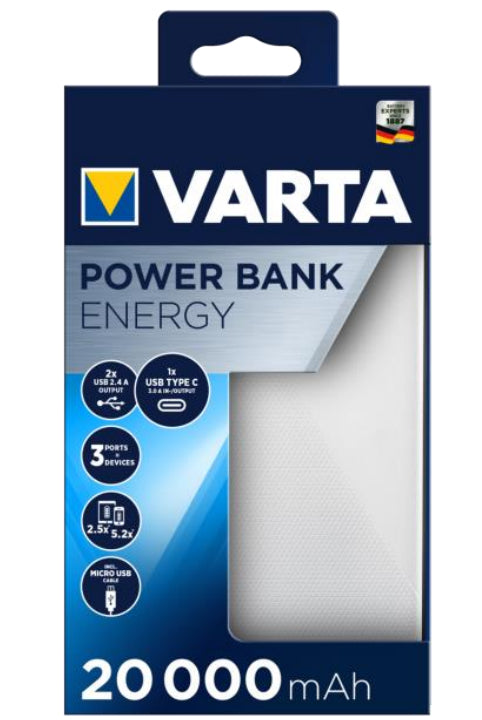 11 4008496019083 Basstationer Energy 20000 www.electricalstuff.se ElectricalStuff.se Varta Energy 20000 Litium Polymer (