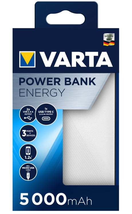 4008496018765 Basstationer Energy 5000 www.electricalstuff.se ElectricalStuff.se Varta Energy 5000 Litium Polymer (LiPo