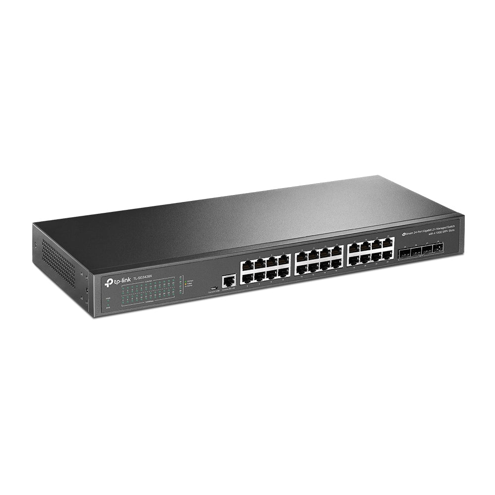 (10/100/1000) 1U Svart TP-Link TL-SG3428X 6935364010539|5055309628597 Nätverksswitchar JetStream TL-SG3428X www.electricals
