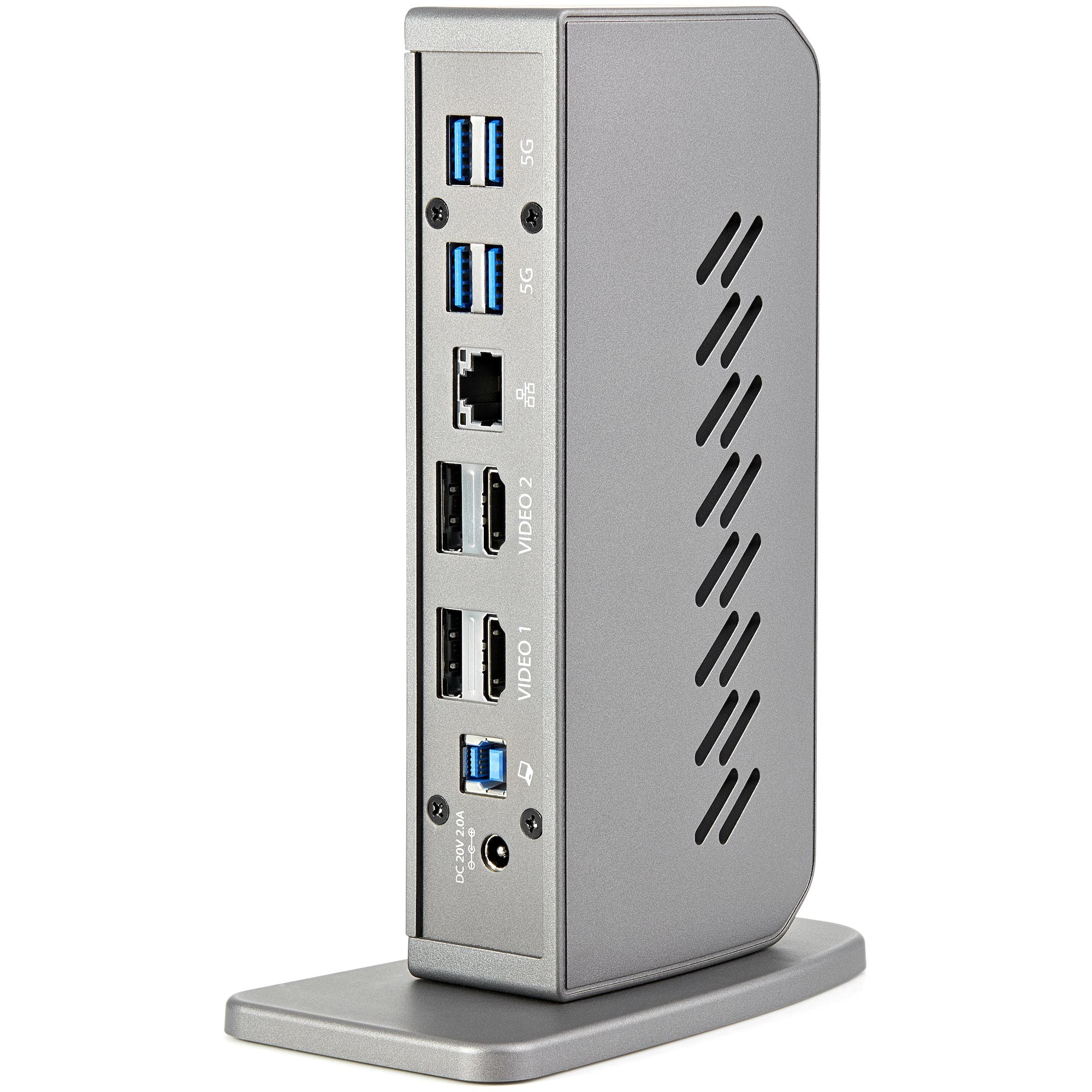 station för USB-C eller USB-A bärbar dator - Dubbla skärmar 4K 60 Hz HDMI/DisplayPort - 6x USB-A, GbE - USB 3.1 Gen 1 - Wind