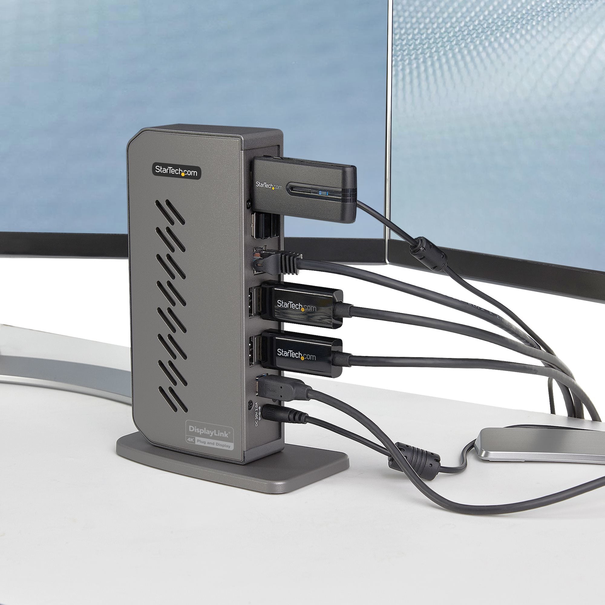 niversell USB 3.0-dockningsstation för USB-C eller USB-A bärbar dator - Dubbla skärmar 4K 60 Hz HDMI/DisplayPort - 6x USB-A,