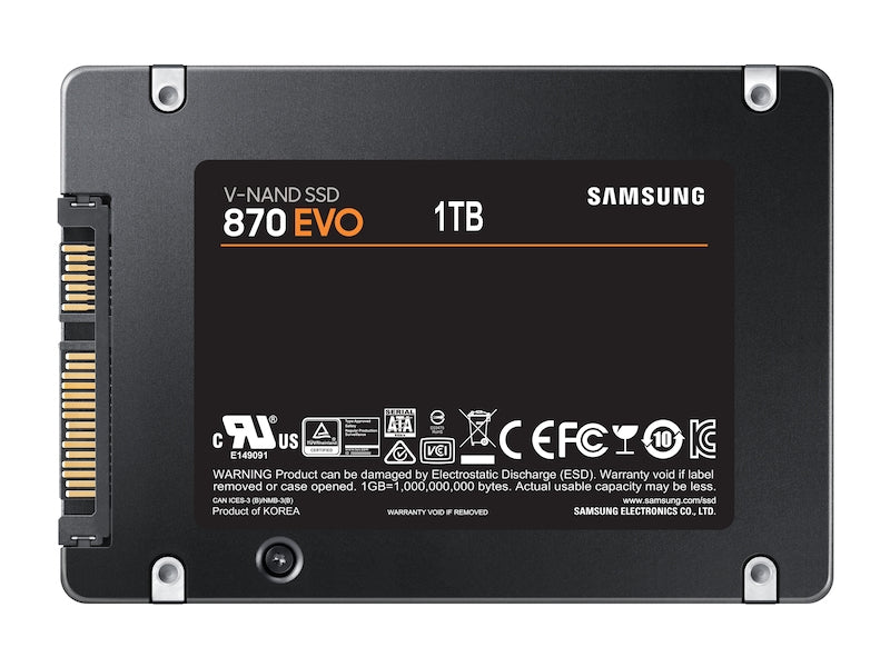 Samsung 870 EVO 1 TB 2.5" Serial ATA III V-NAND Samsung MZ-77E1T0B/EU 5415247269175 SSD-Hårddisk 870 EVO www.electricals