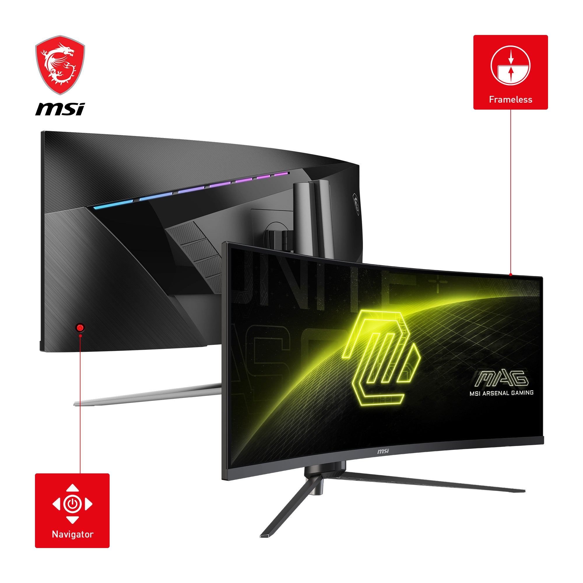 MSI MAG 345CQRDE platta pc-skärmar 86,4 cm (34") 3440 x 1440 pixlar UltraWide Dual Quad HD Svart MSI MAG 345CQRDE 47113771