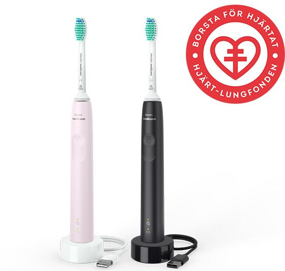 www.electricalstuff.se ElectricalStuff.se Philips 3100 series HX3675/15 2x Sonisk eltandborste - Svart/Rosa Philips HX3675