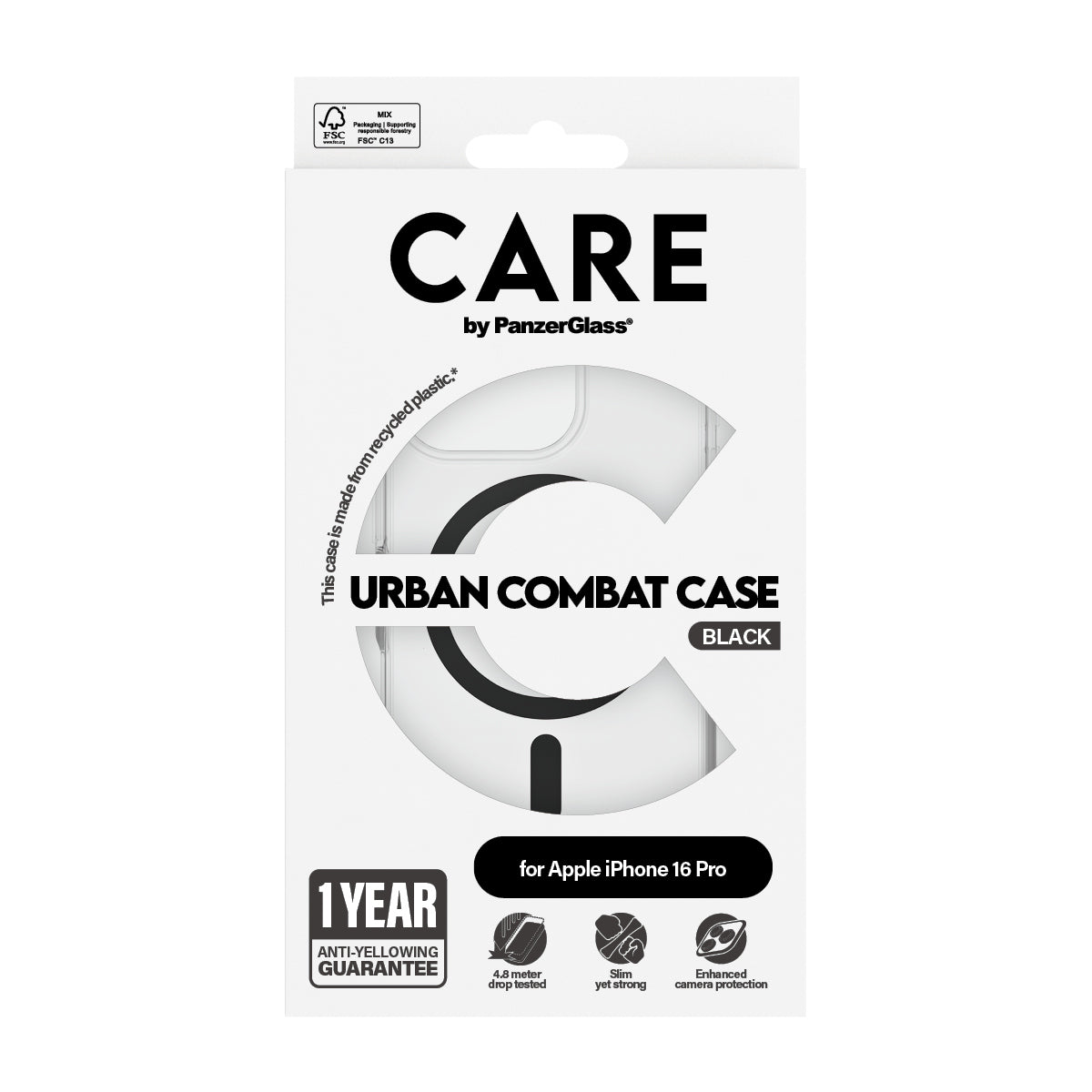 e ElectricalStuff.se PanzerGlass CARE by PG BLK MagSafe iPhone16 6.3 Pro mobiltelefonfodral Omslag Transparent PanzerGlass