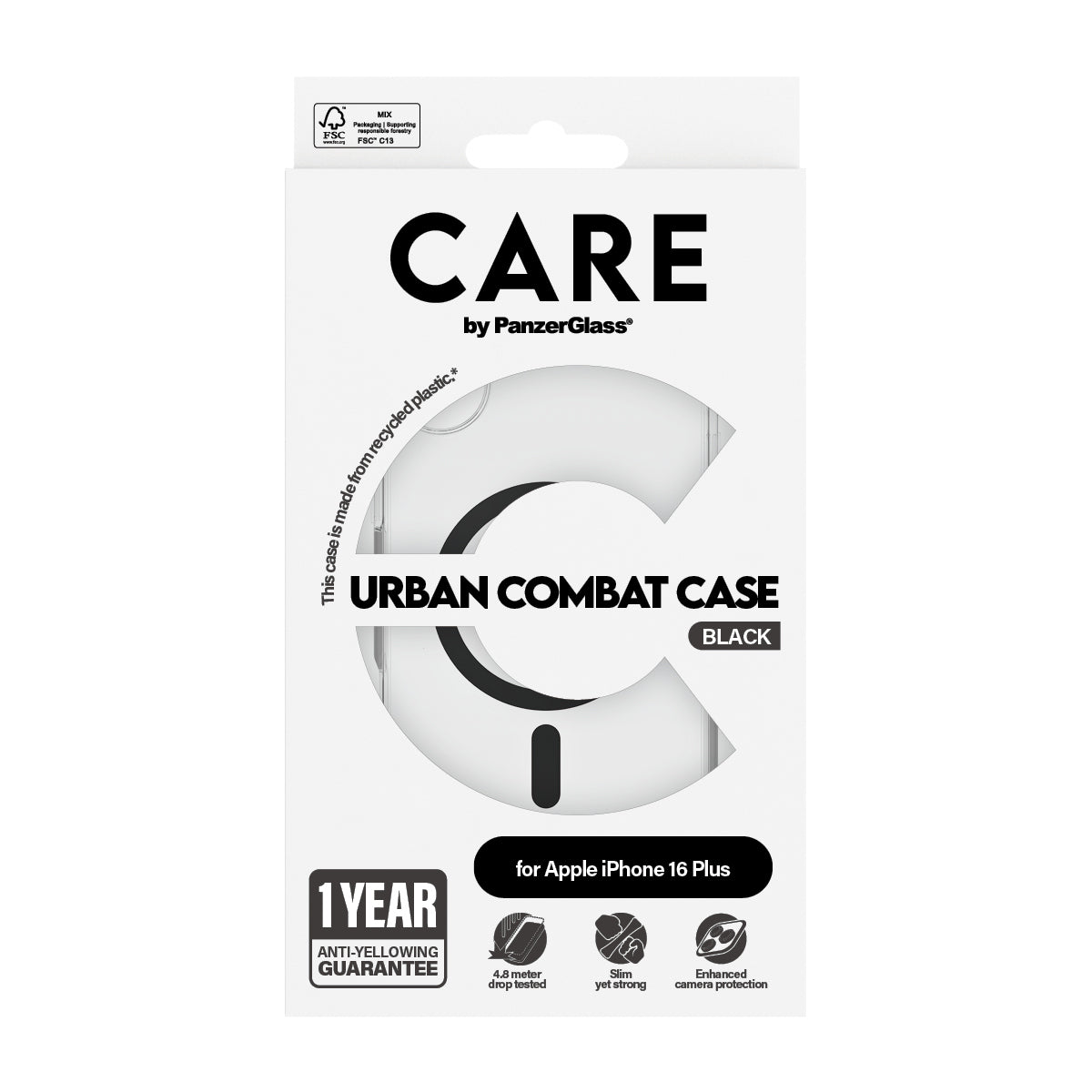 icalStuff.se PanzerGlass CARE by PG BLK MagSafe iPhone16 6.7 mobiltelefonfodral Omslag Transparent PanzerGlass 1347 571568