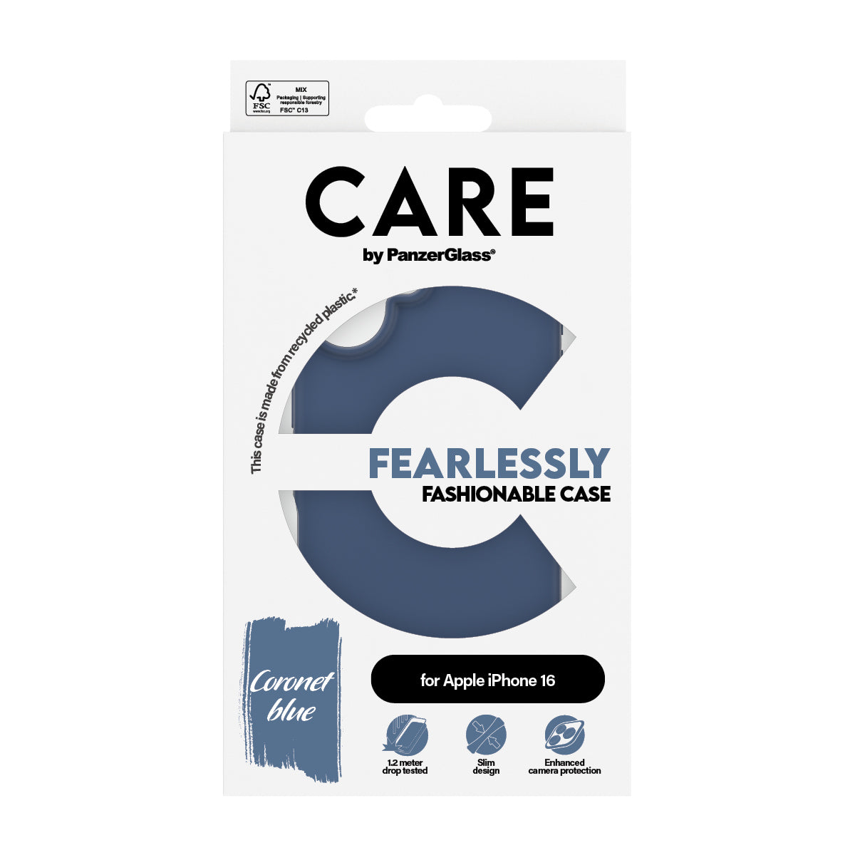 PanzerGlass CARE by PG Blue iPhone16 6.1 mobiltelefonfodral Omslag Transparent PanzerGlass 1401 5715685004636 Mobiltelefonf