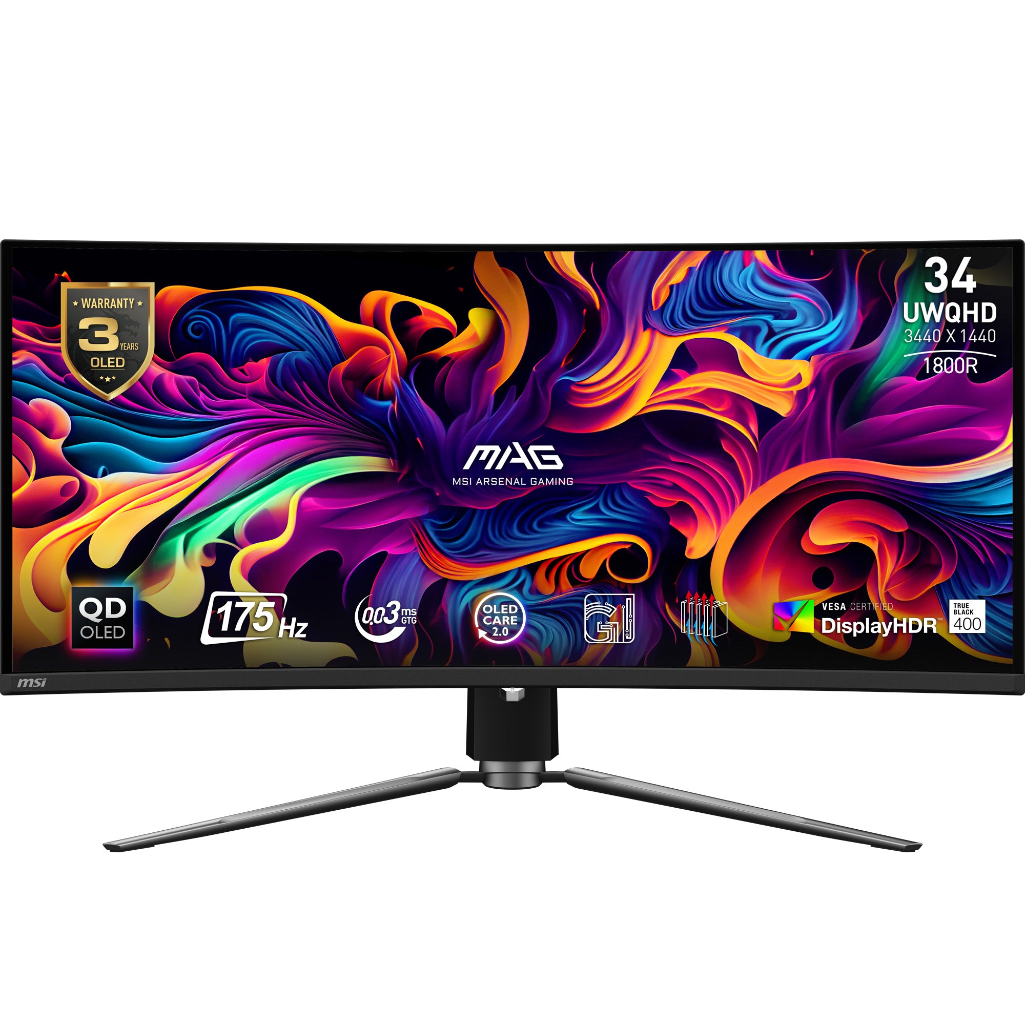 www.electricalstuff.se ElectricalStuff.se MSI MAG 341CQPDE QD-OLED platta pc-skärmar 86,4 cm (34") 3440 x 1440 pixlar Ultr