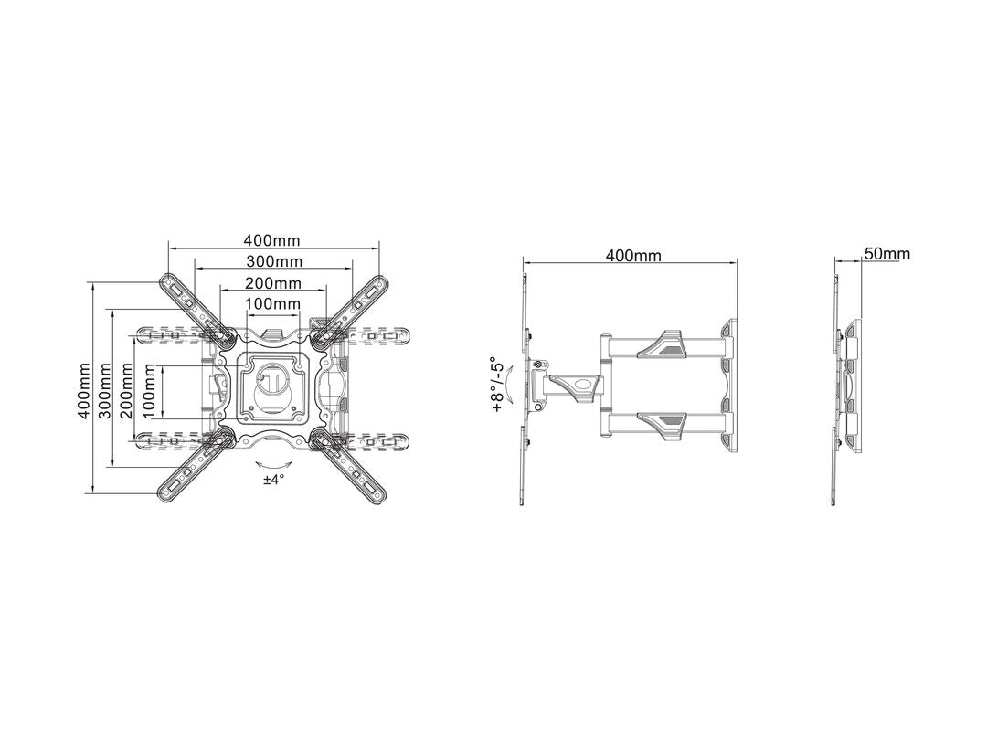 tibrackets 0839 tv-fäste 139,7 cm (55") Svart Multibrackets 0839 7350105210839 TV-fästen 0839 www.electricalstuff.se Elect