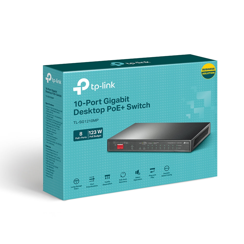 it Ethernet (10/100/1000) Strömförsörjning via Ethernet (PoE) stöd Svart TP-Link TL-SG1210MP 6935364052683|0845973099534|845