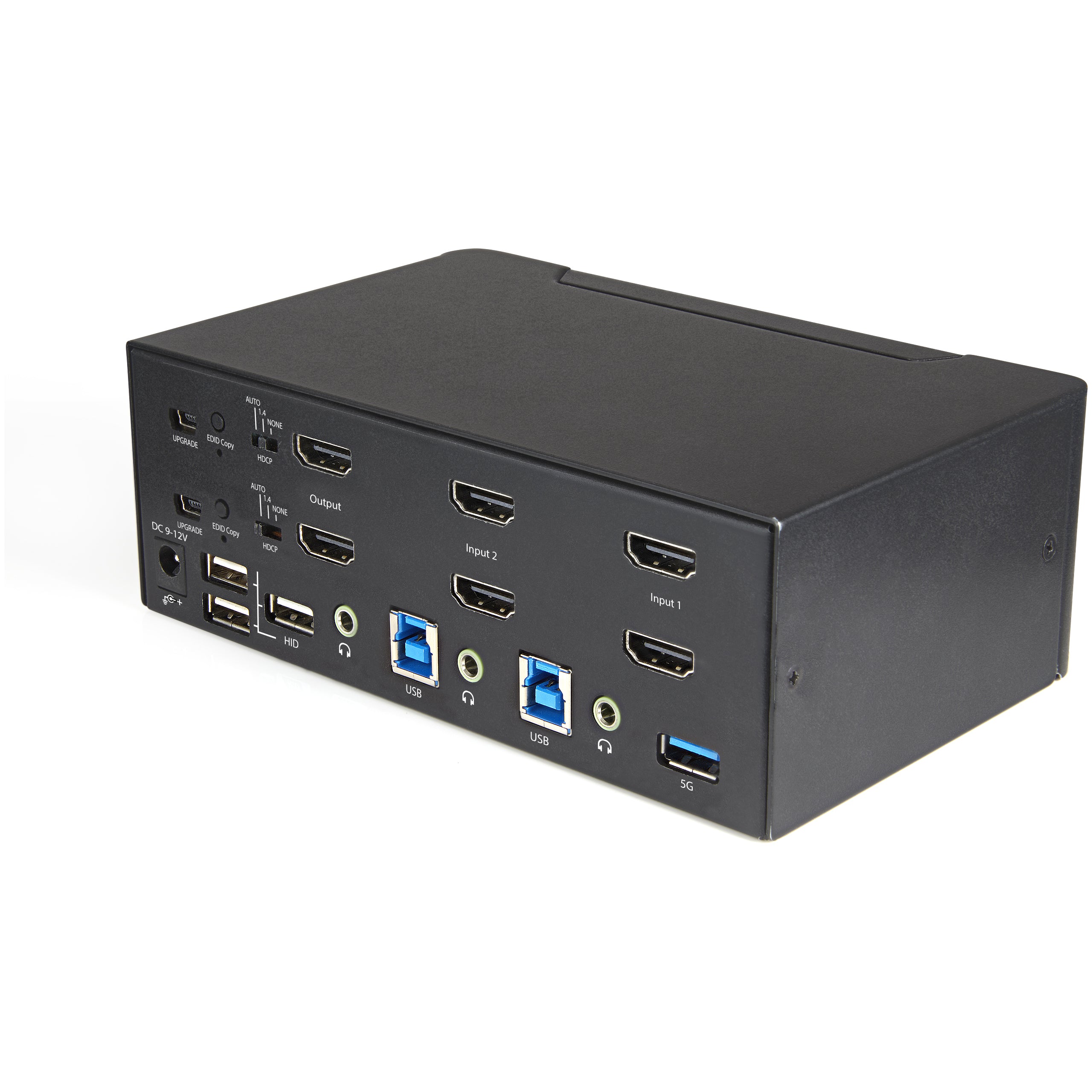 - Desktop 4K HDMI 2.0 KVM-switch med 2 portar USB 3.0-hubb (5 Gbit/s) och 4x USB 2.0 HID, ljud - Snabbtangenter för omkoppl