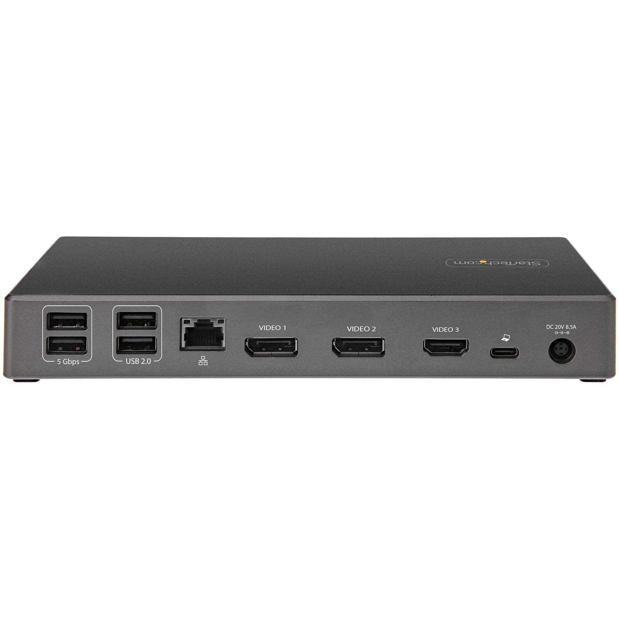 SB Type-C dockningsstation för tre 4K-skärmar - 100 W strömförsörjning - DP 1.4 alt-läge och DSC, 2x DisplayPort 1.4/HDMI 2.