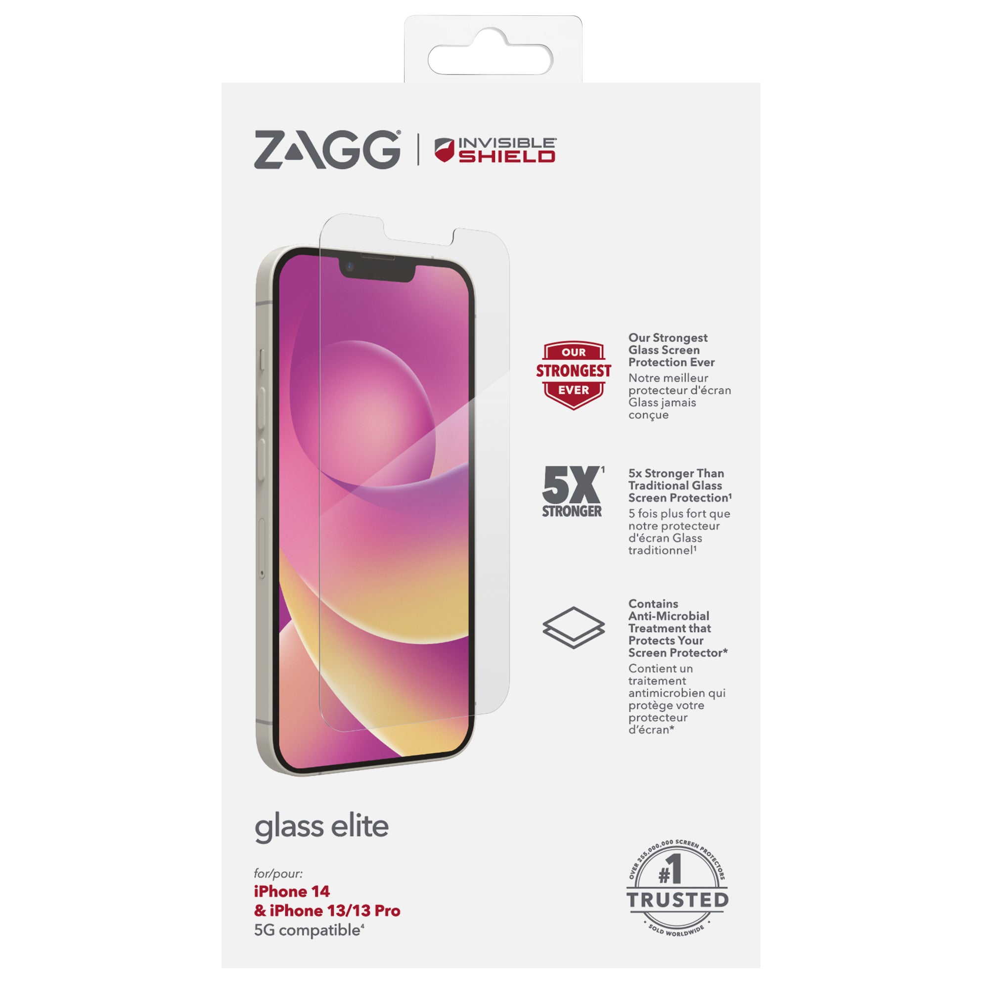 nvisibleShield Glass Elite Apple 1 styck ZAGG 200108728 0840056148833|840056148833 Skärm- och Baksidesskydd till Mobiltelefo