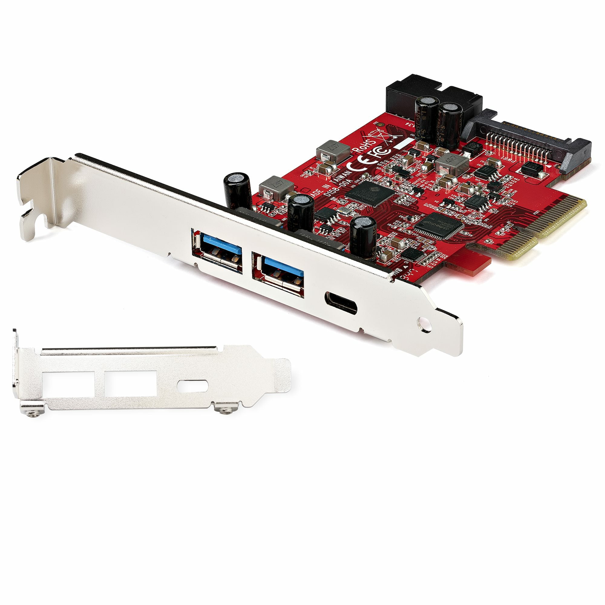 h 2x USB-A - 1x 2-ports IDC (intern 5 Gbps USB-expansion) - USB C PCI Express-kontrollerkort 2x USB 3.2 Gen 2x1 (10 Gbps) Ty