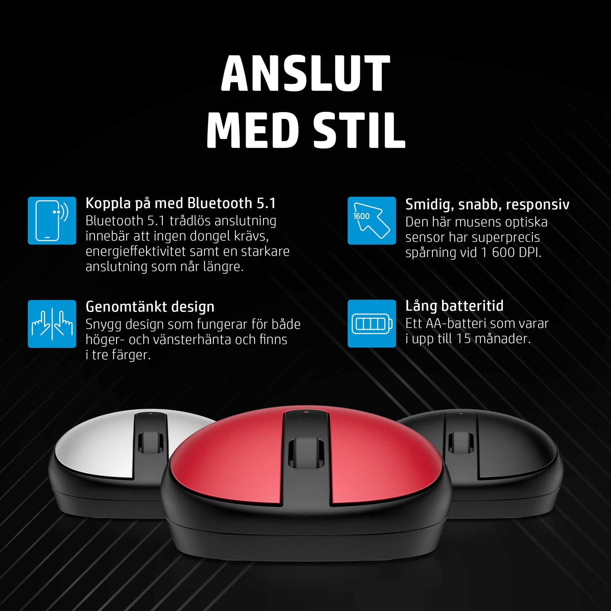www.electricalstuff.se ElectricalStuff.se HP 240 Bluetooth-mus | Empire Red HP 43N05AA#ABB 0195908877721|195908877721 Dato