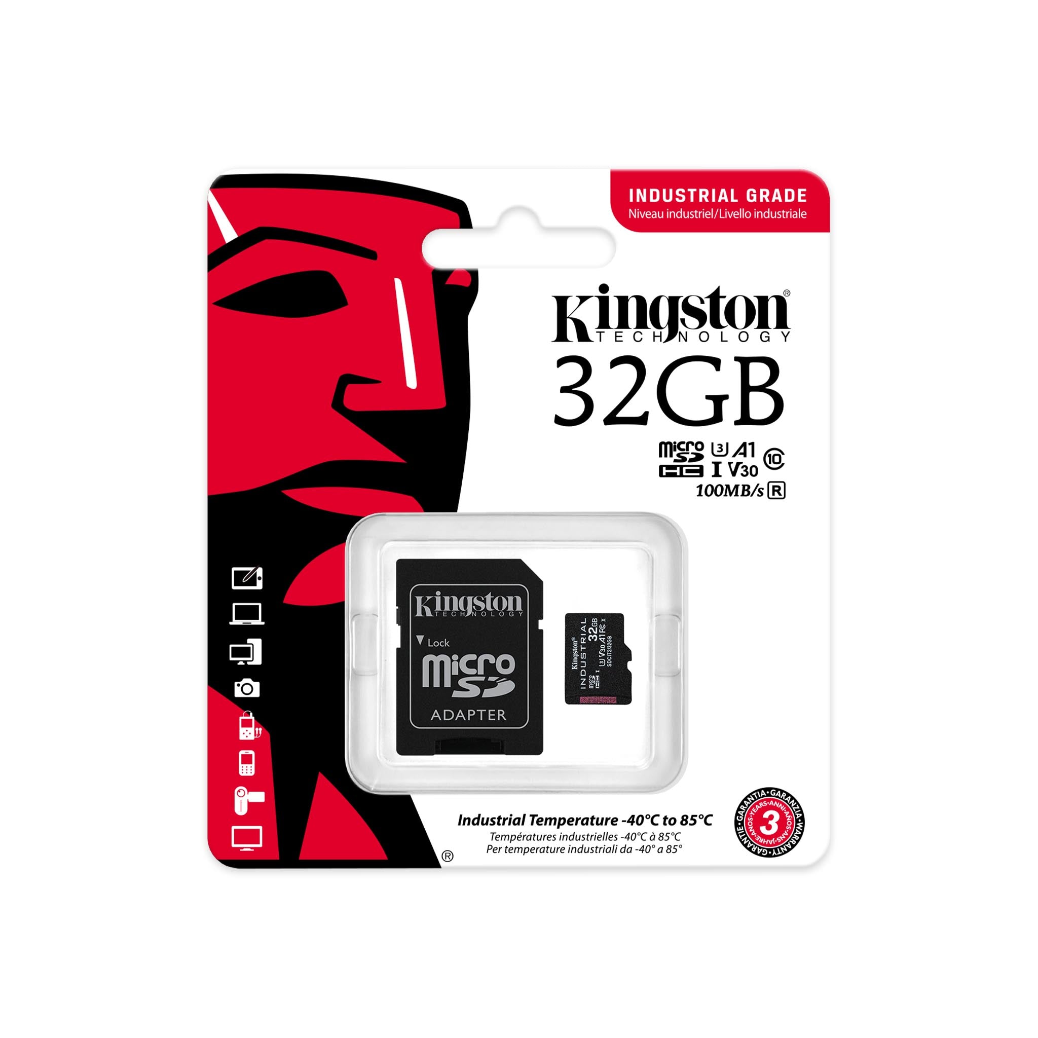 logy Industrial 32 GB MiniSDHC UHS-I Klass 10 Kingston Technology SDCIT2/32GB 0740617321074|740617321074 Flashminne Indust