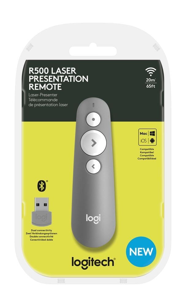 rådlösa Presentatörer R500 www.electricalstuff.se ElectricalStuff.se Logitech R500 trådlösa presentatörer Bluetooth/RF G