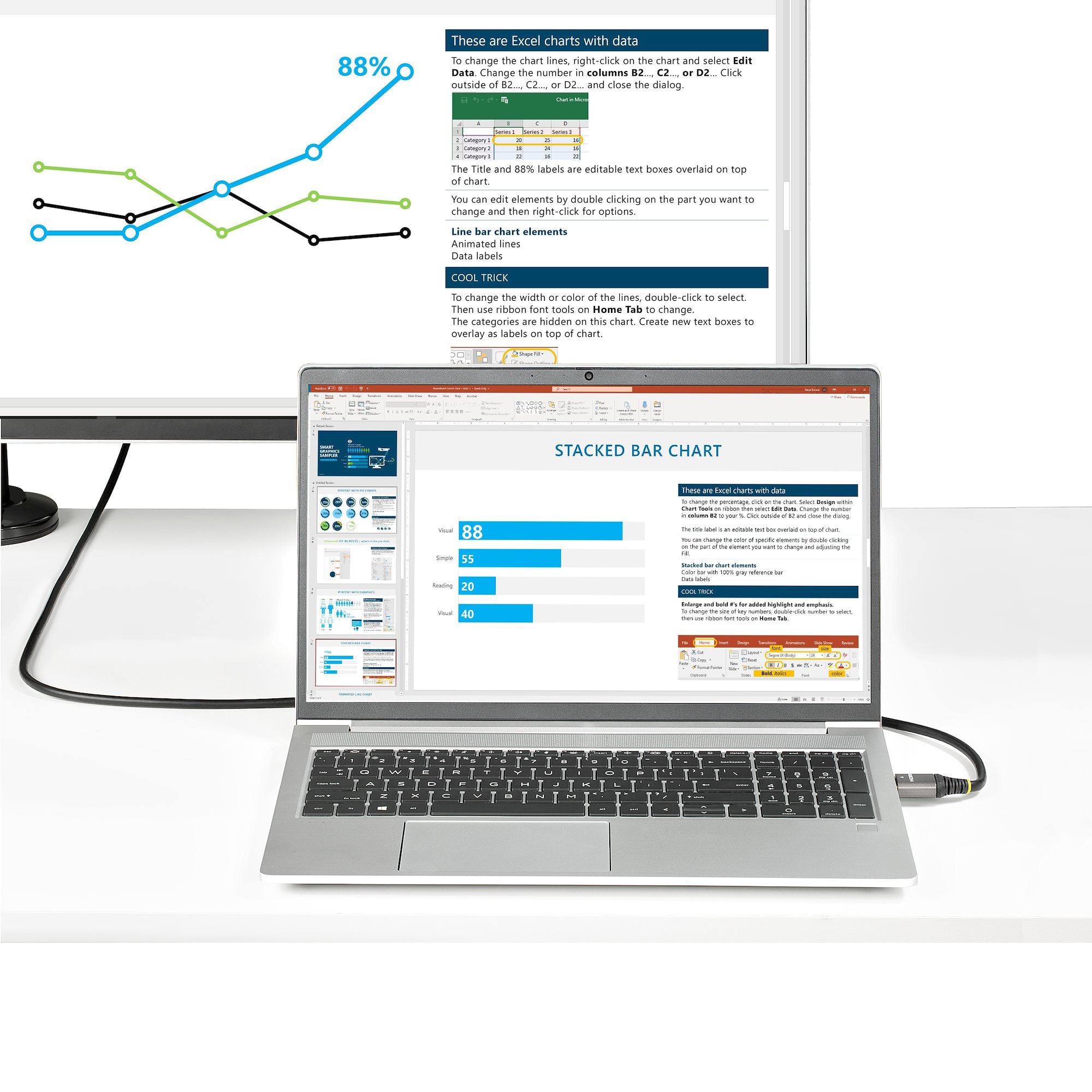 höghastighets 4K 60 Hz-skärm med högt dynamiskt omfångwww.electricalstuff.se ElectricalStuff.se StarTech.com 4 m Premium C