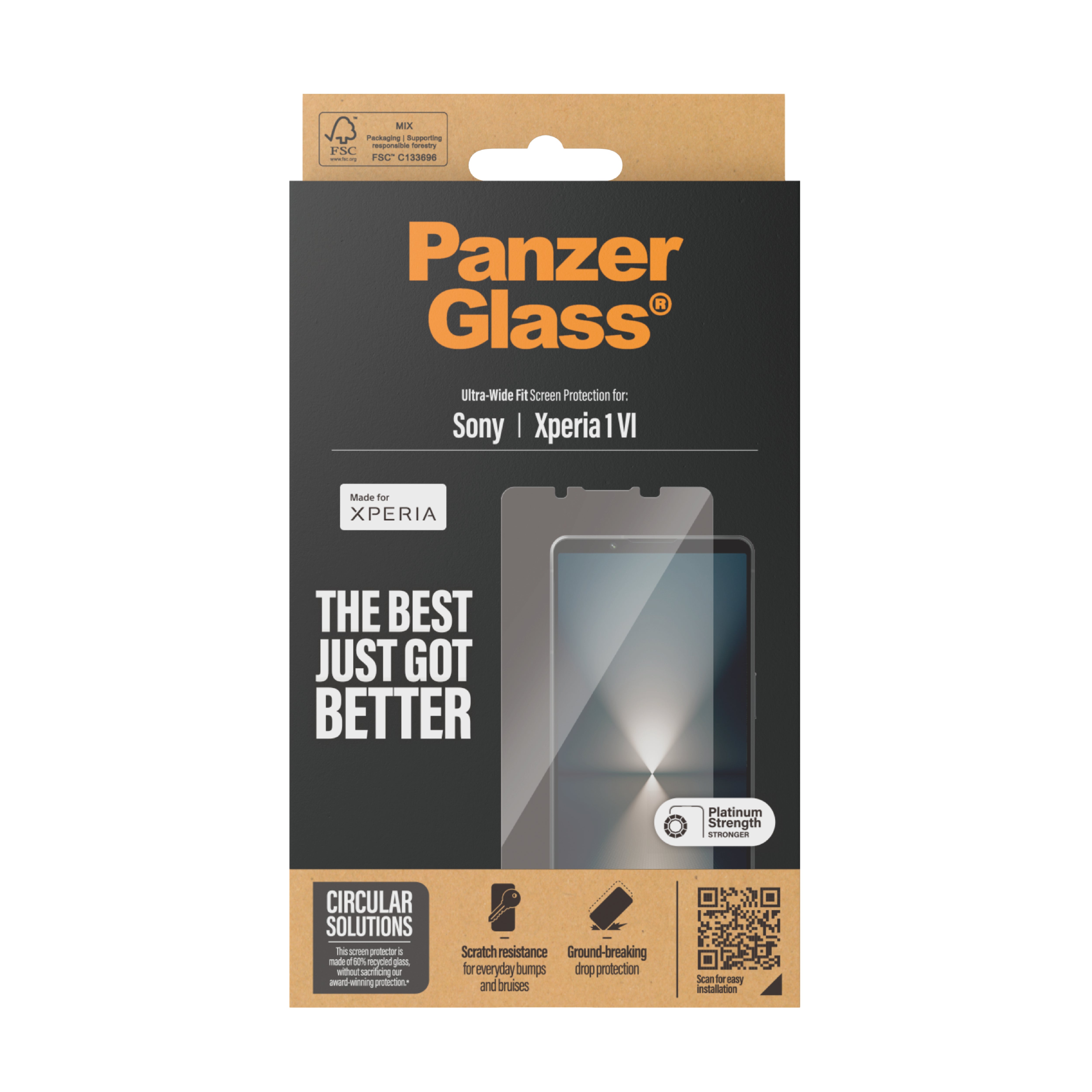 calStuff.se PanzerGlass PG Sony Xperia 1 VI 2024 Genomskinligt skärmskydd 1 styck PanzerGlass 7645 5715685000348 Skärm- oc
