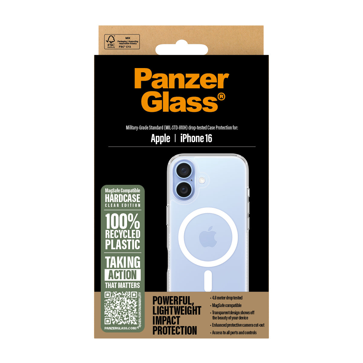 .se ElectricalStuff.se PanzerGlass PG HardCase White MagS iPhone 16 6.1Inch mobiltelefonfodral Omslag Transparent PanzerGl