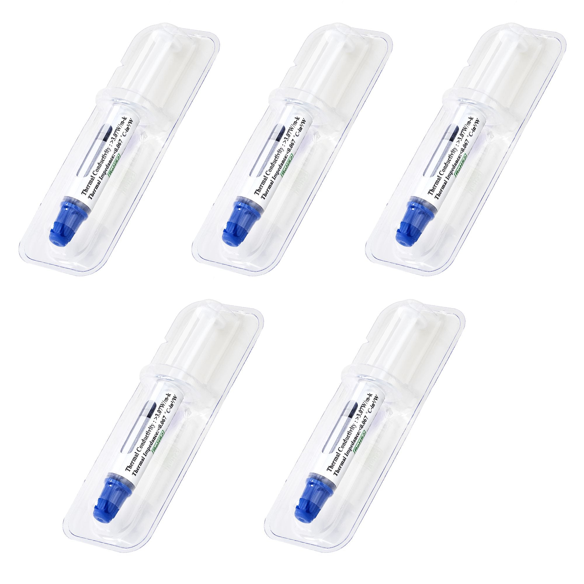 paket med 5 återförslutningsbara sprutor (1,5 g/styck), kylpasta av metalloxid, kylpasta för CPU/GPU, RoHS/CE StarTech.com S