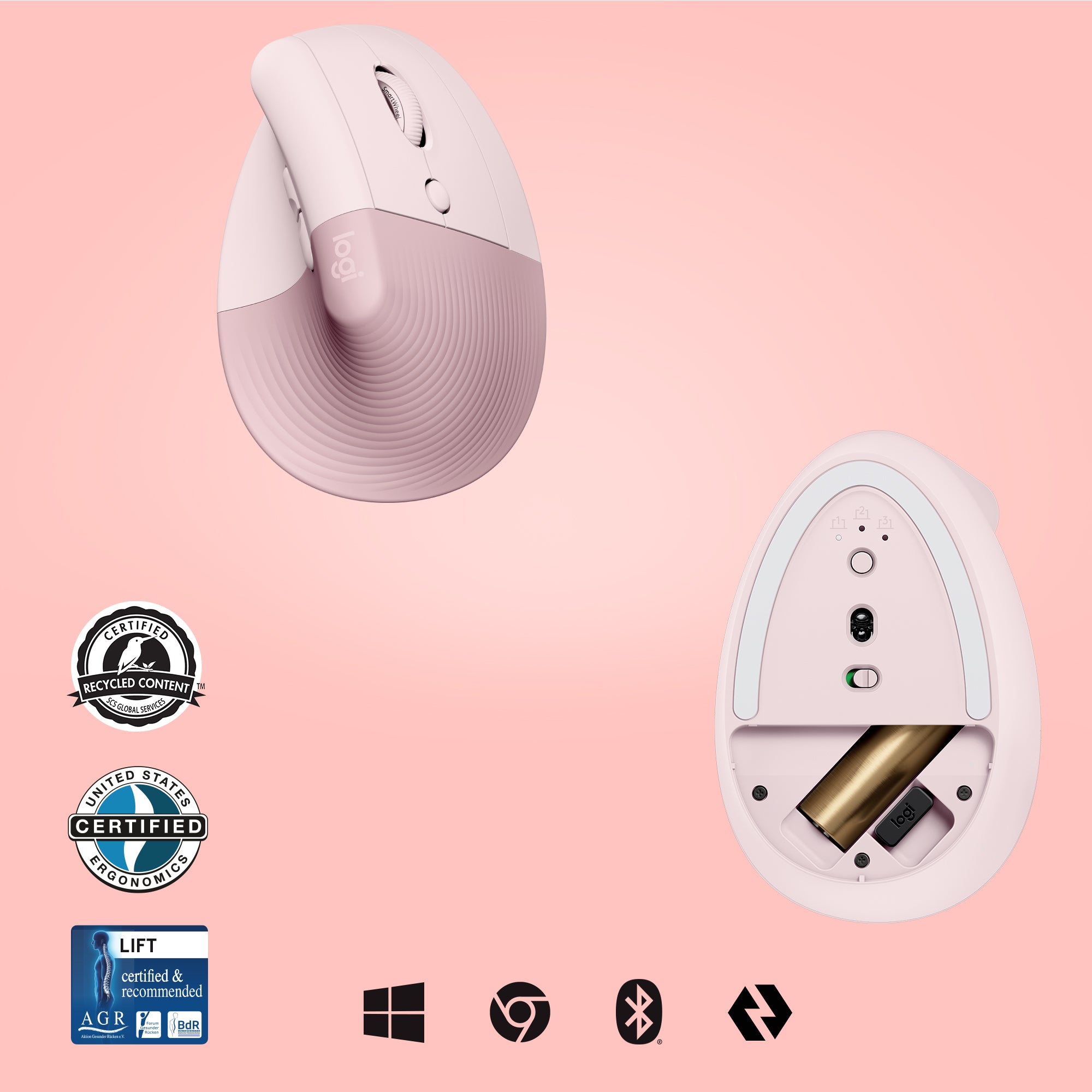 F + Bluetooth Optisk 4000 DPI Logitech 910-006478 5099206099913 Datormöss Lift www.electricalstuff.se ElectricalStuff.se