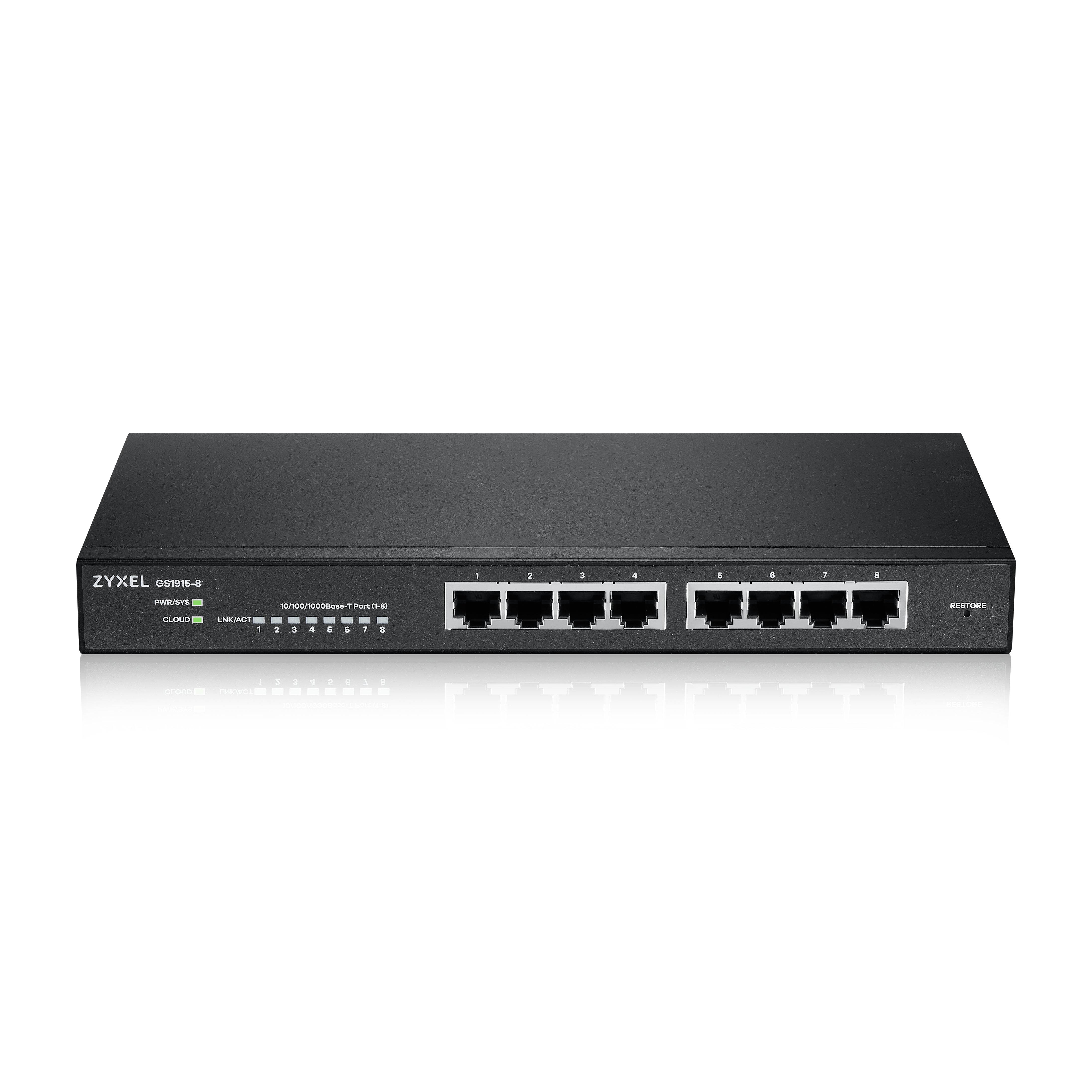 www.electricalstuff.se ElectricalStuff.se Zyxel GS1915-8 hanterad L2 Gigabit Ethernet (10/100/1000) Svart Zyxel GS1915-8-E