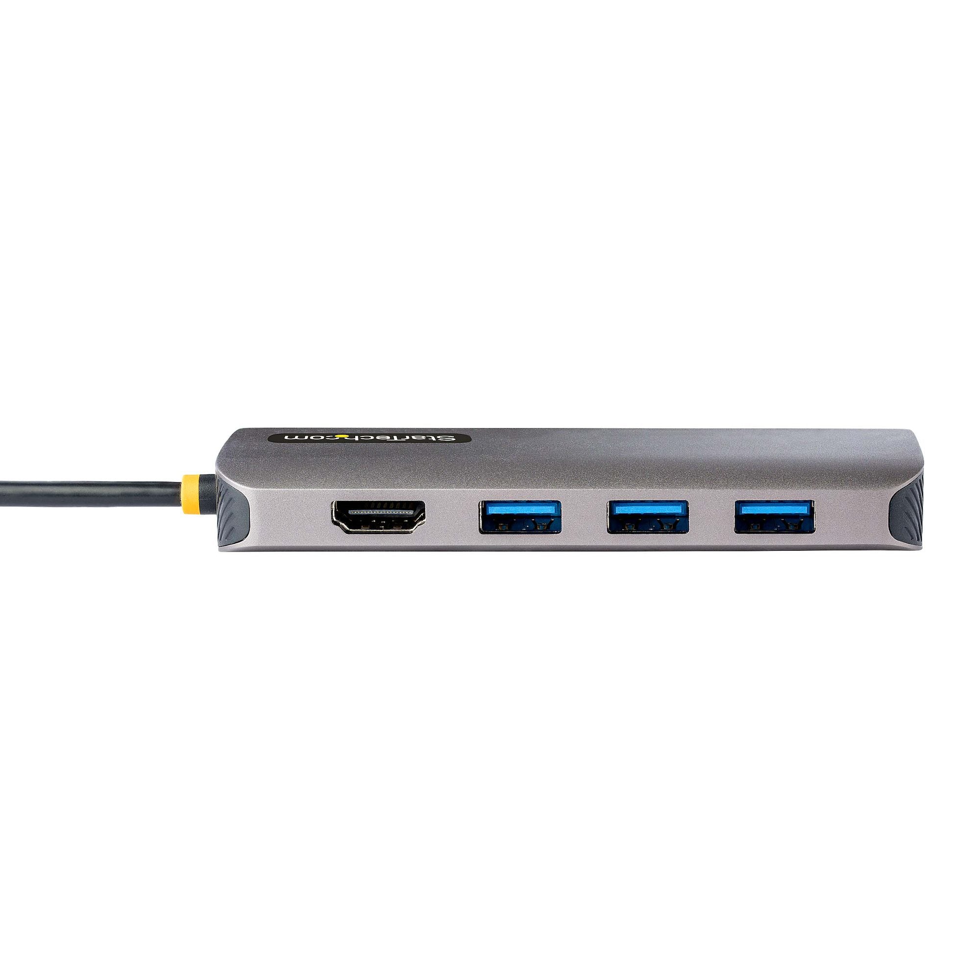 A-hubb, 100 W USB strömförsörjning Pass-Through, GbE, SD/MicroSD, 30 cm kabel, resedocka, dockningsstation för bärbar dator